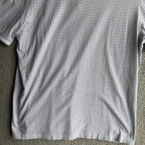 Ted Baker London Mens Geometric Crescent Print Polo Shirt White Gray Size 6 XXL - Picture 10 of 11
